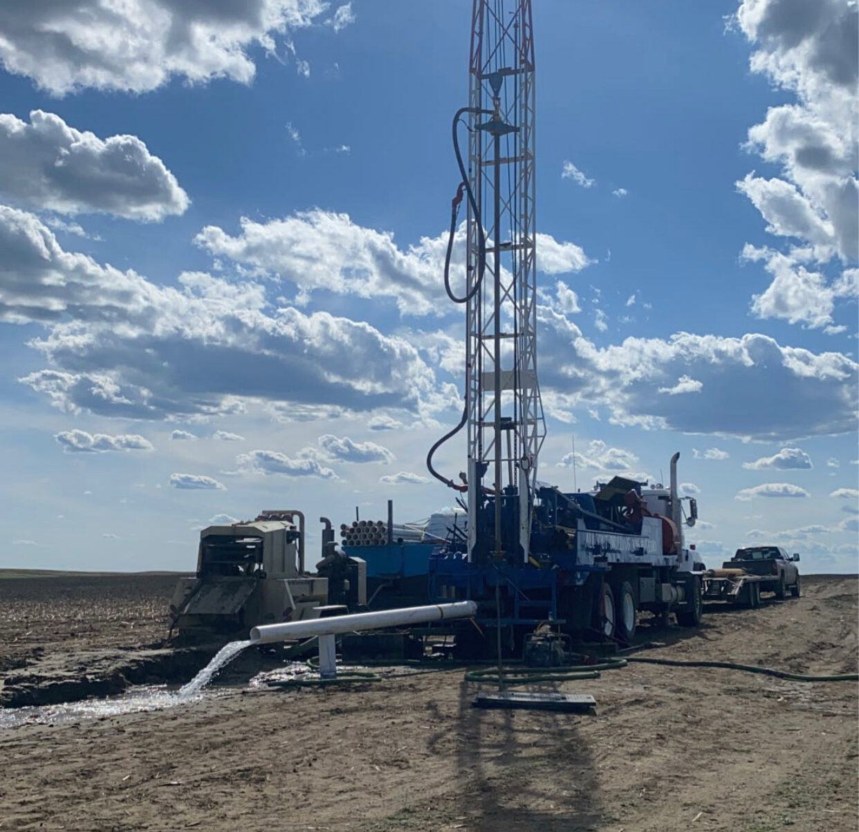 Drilling a high capacity water well in Swift Current, Saskatchewan.
